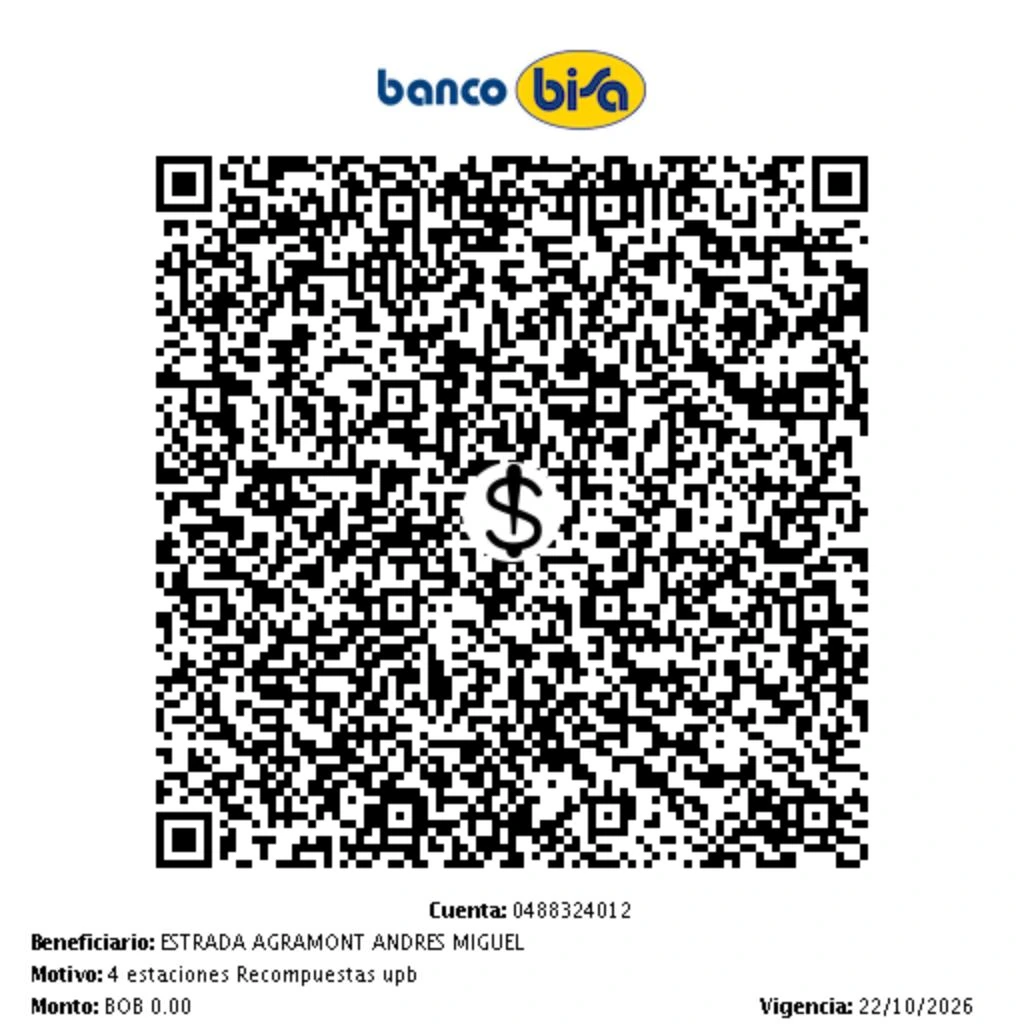 Código QR para pagar la reserva del concierto